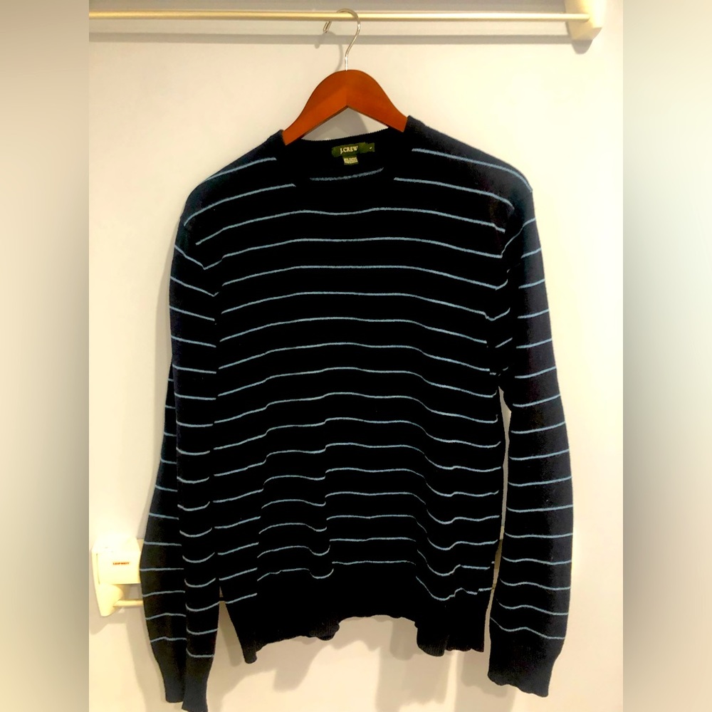 J. Crew sweater navy light blue stripe crew neck